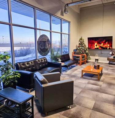 Lounge area at Carlson Gracie Calgary